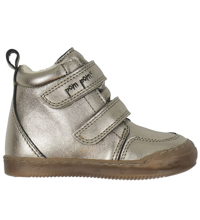 Pom Pom Vinterstøvler Sneaker Wool Booty Metallic Asphalt M.