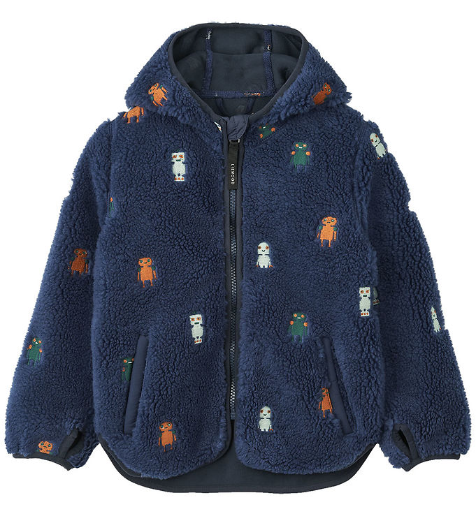 Liewood Fleecejakke Mara Robots/indigo Blue