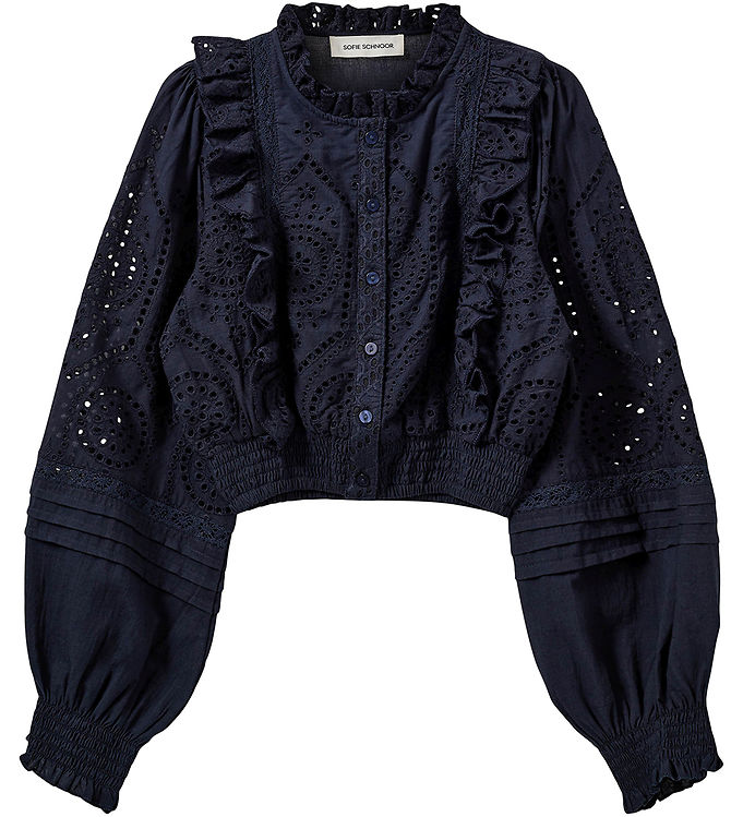 Sofie Schnoor Bluse Dark Blue M Hulmønster