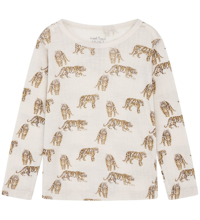 Hust And Caire Bluse Uld Tencel Acel French Oak Tigre