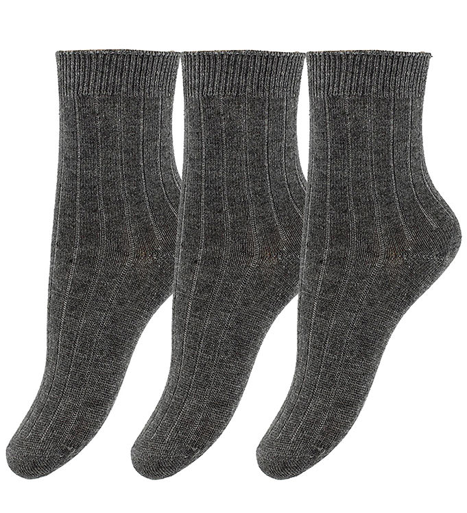 Minipop Strømper Bambus Pak Dark Grey Melange