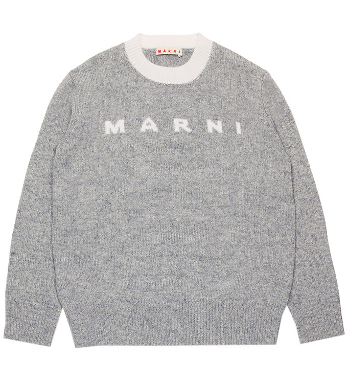 Marni Bluse Uld Gråmeleret M Hvid
