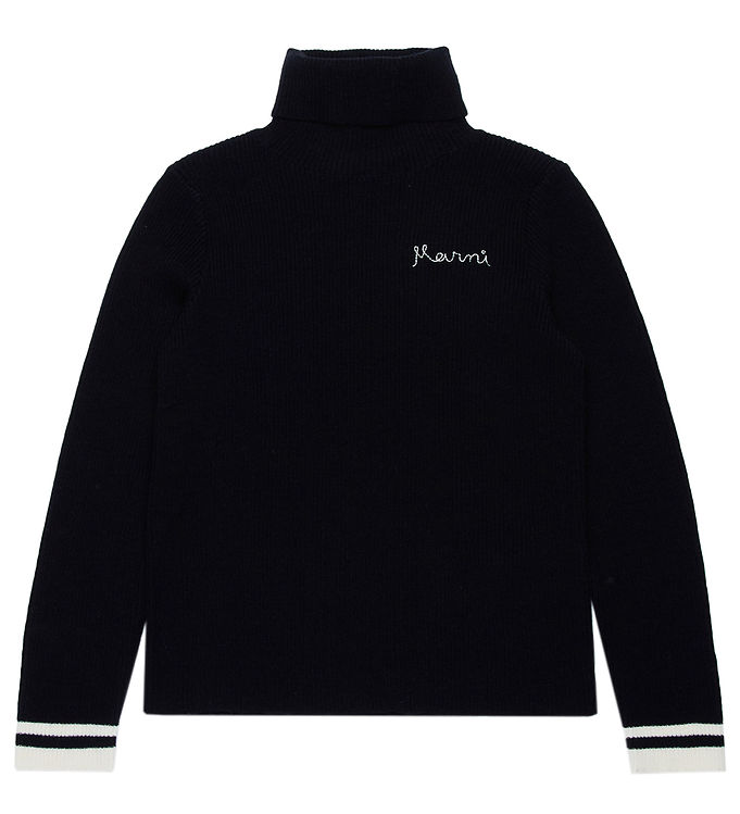 Marni Bluse Rib Sort Hvid