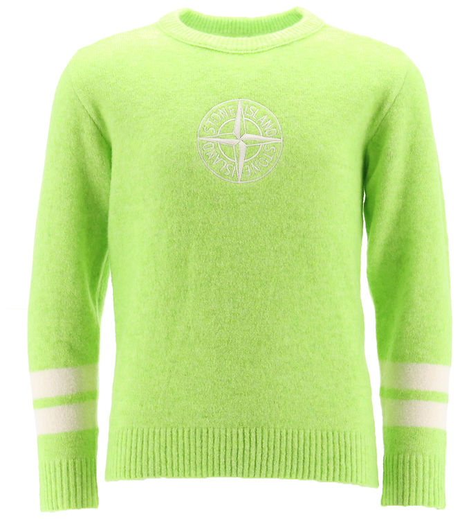 Stone Island Bluse Uld Lemon/hvid M. Logo