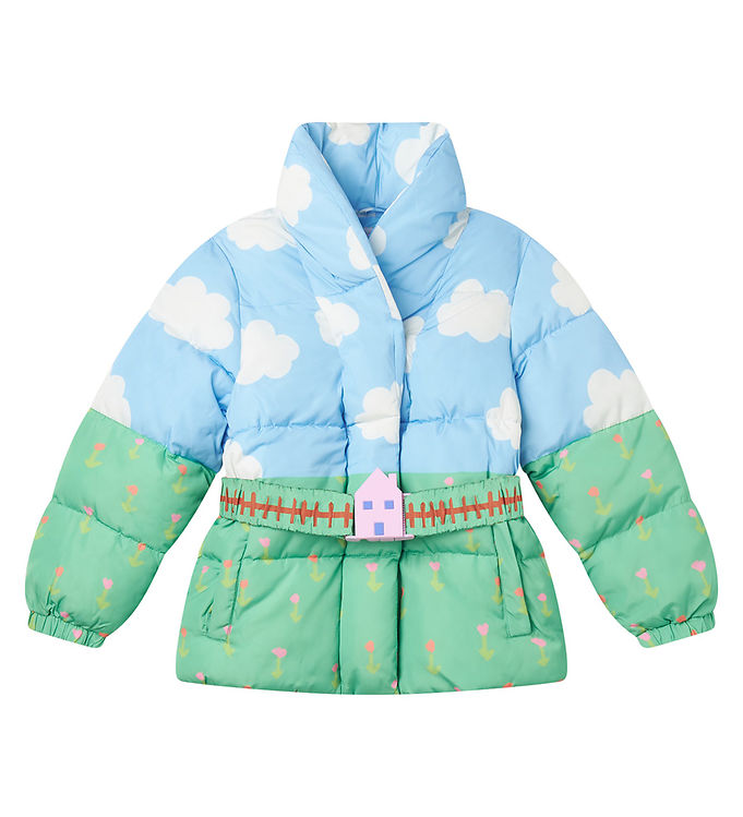 Stella Mccartney Kids Dynejakke Blå/grøn M. Skyer