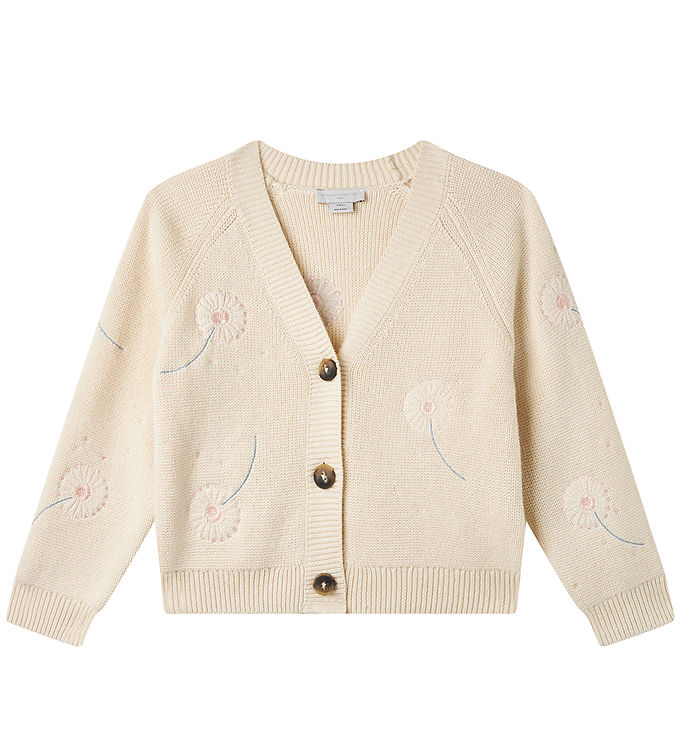 Stella McCartney Kids Cardigan - Strik - Creme med Blomster