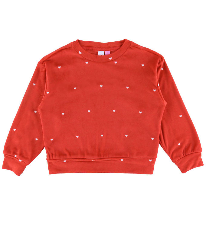 Vero Moda Girl Bluse Vmvelvet Chinese Red/hearts