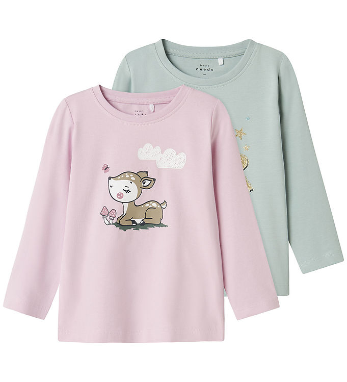 Name Bluse Pak Nmfvix Corsage Gray Mist Just Sta