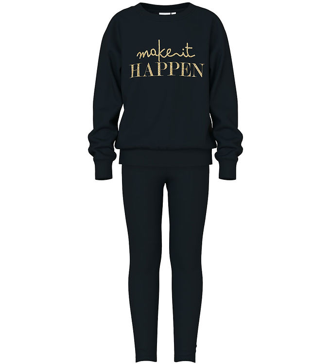 Name It Sweatsæt Sweatee Shirt/sweatpants Nkfoliana Sort