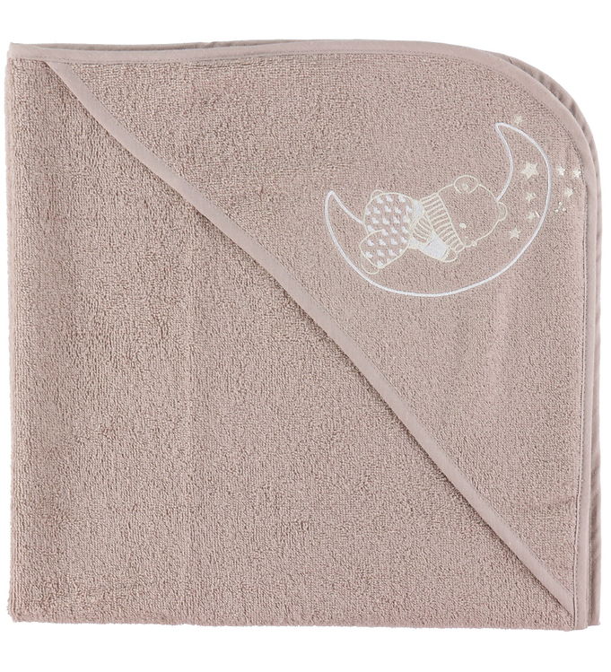 Nørgaard Madsens Babyhåndklæde – 75×75 cm – Beige m. Bamse på Sk