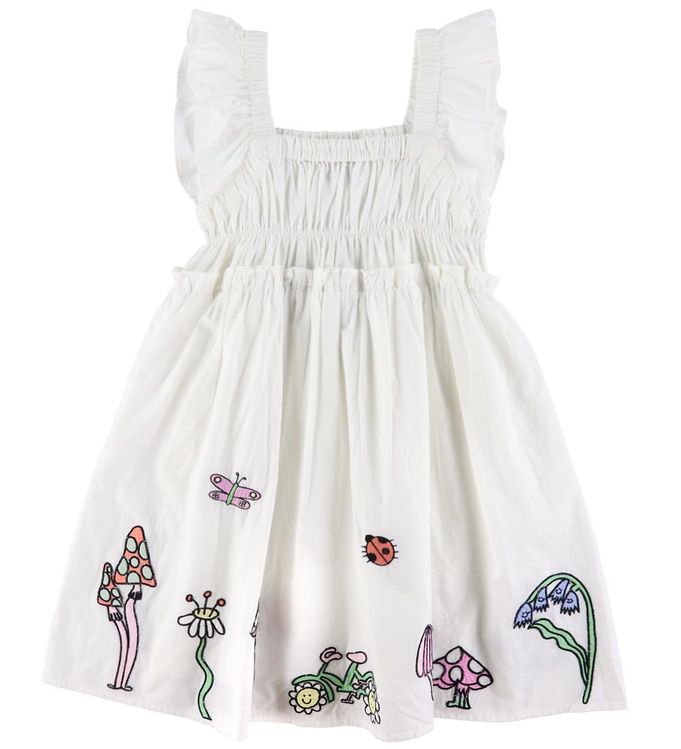 Stella Mccartney Kids Kjole Ivory M. Broderi