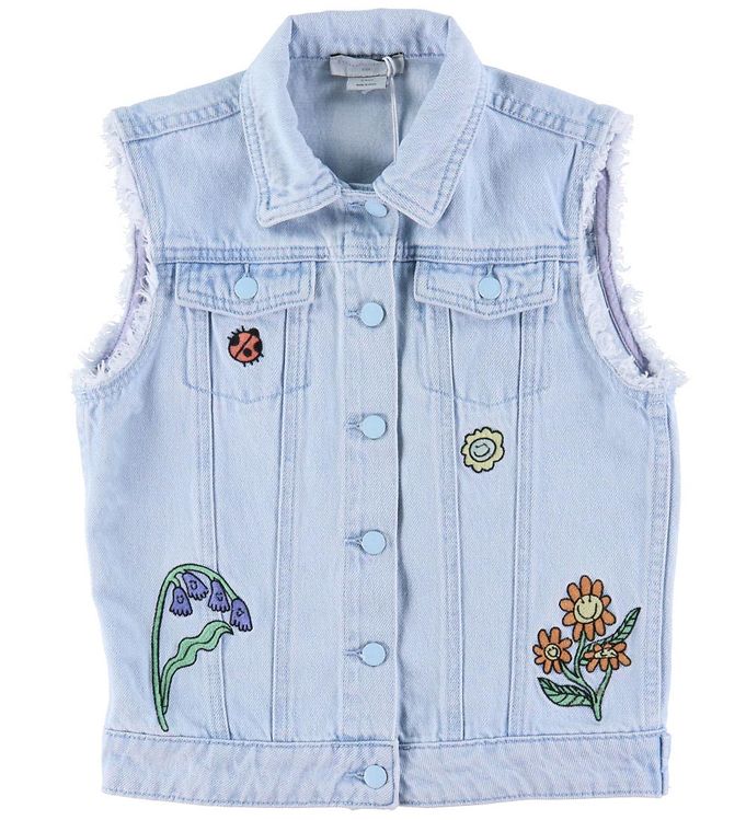 Stella Mccartney Kids Denimvest Lyseblå M. Broderi
