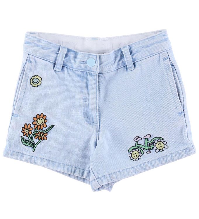 Stella Mccartney Kids Denimshorts Lyseblå M. Broderier