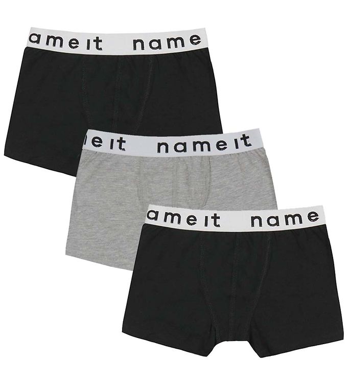 Name It Boxershorts - NkmBoxer - 3-pak - Sort/Bright White Waist