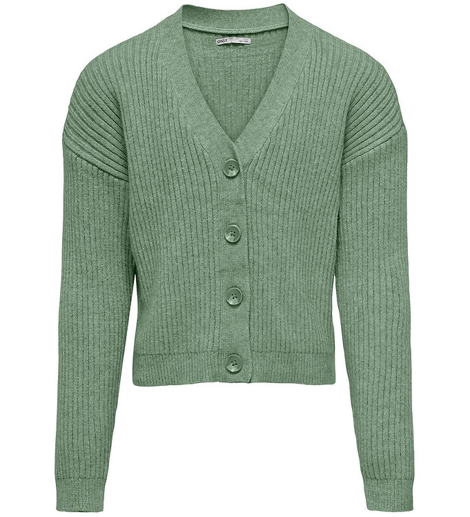 Kids Only Cardigan - Rib - Strik - KogMandy - Hedge Green/Melang