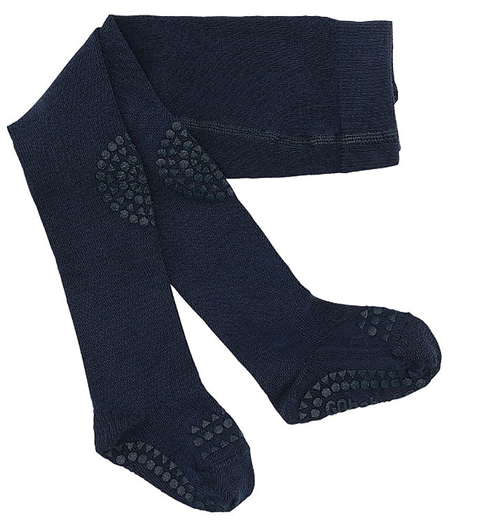 Billede af GoBabyGo Skridsikre Strømpebukser - Uld - Midnight Blue