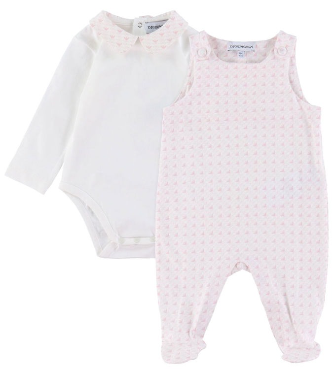 Emporio Armani Sparkedragt/body L/æ Hvid/rosa M Logoer