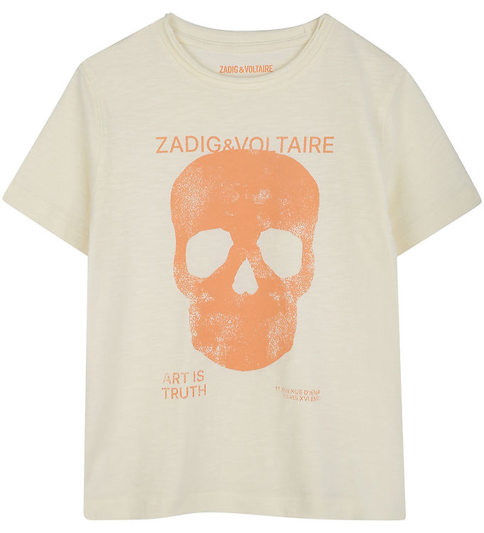 Zadig & Voltaire T Shirt Offwhite/orange M. Kranie