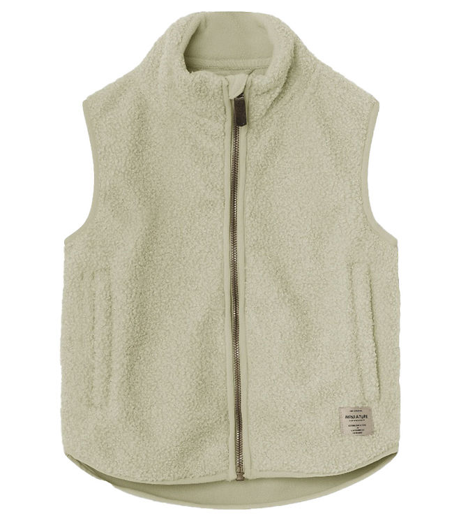 Mini A Ture Fleecevest Teddy Matbattal Elm Green