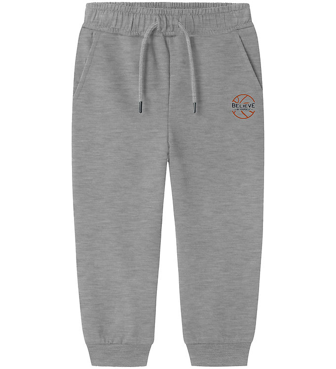 Name It Sweatpants Nmmbertillo Light Grey Melange M. Print