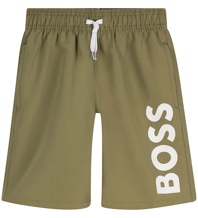 Boss Badeshorts Dark Green M. Hvid