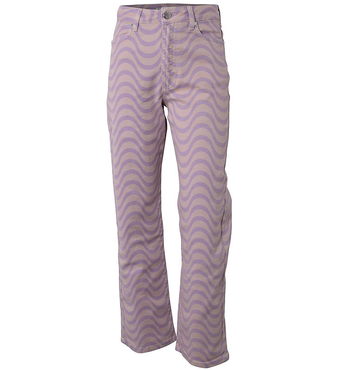 Hound Bukser Wave Printed Denim Lavender