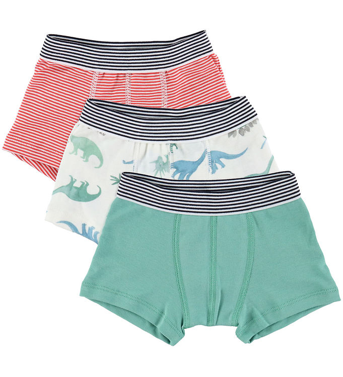 Petit Bateau Boxershorts 3 Pak Grøn/rød