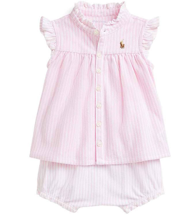 Polo Ralph Lauren Top/bloomers Rosa/hvidstribet