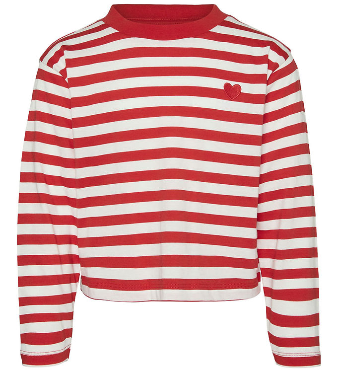 Vero Moda Girl Bluse Vmleila Snow White/fiery Red