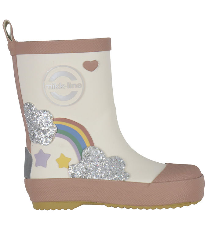 Mikk-Line Gummistøvler - Rainbow Patch - White Swan