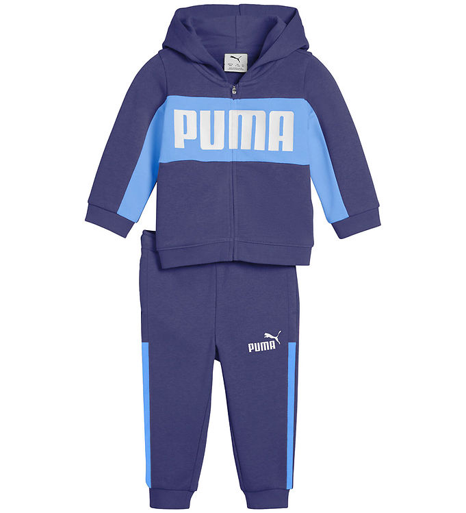 Puma Sweatsæt - Minicats Ess Block - Blue Crystal