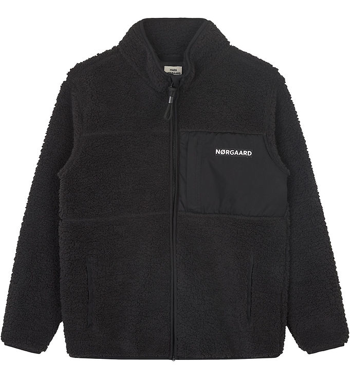 Mads Nørgaard Fleecejakke – Teddy Fleece Jeffo Jacket – Jet Blac