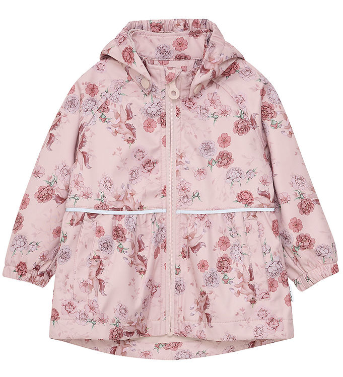 Minymo Softshelljakke – Peach Whip m. Blomster