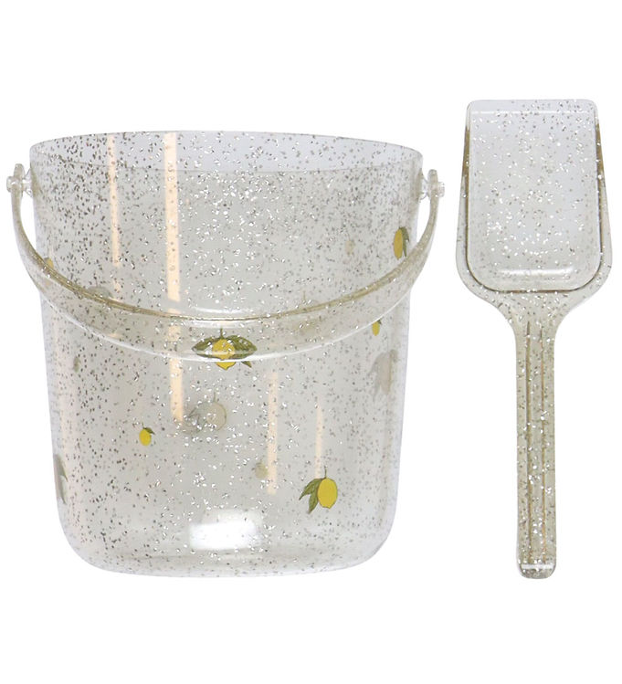 Konges Sløjd Strandsæt – Spand/Skovl – Glitter – Citron