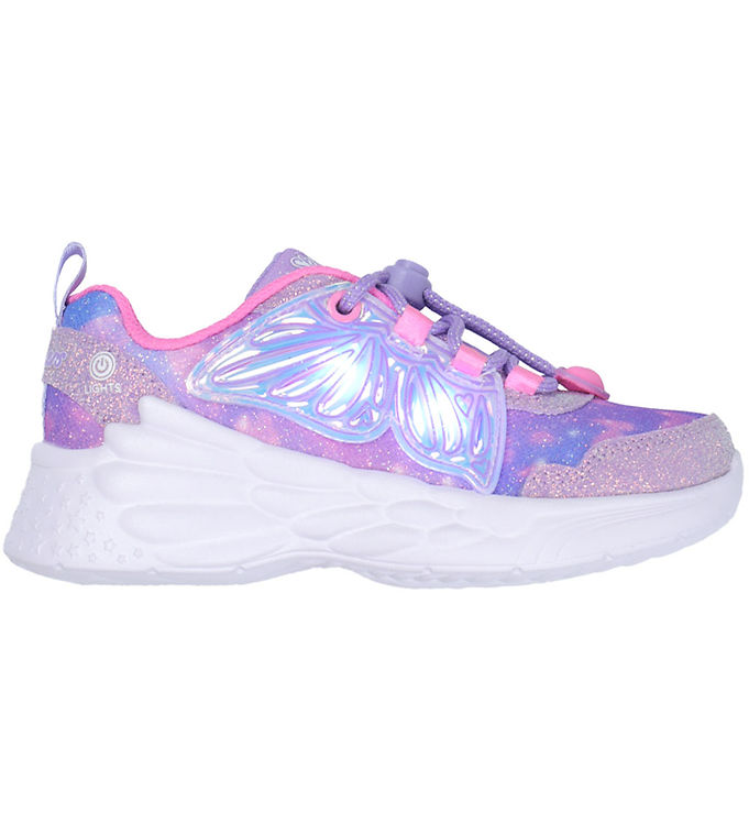Skechers Sko m. Lys - Wing Brites - Lavender/Pink
