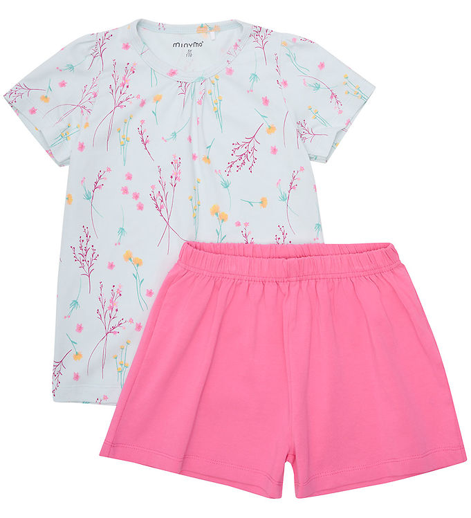 Minymo Shortssæt T-shirt/shorts Wan Blue M Blomster