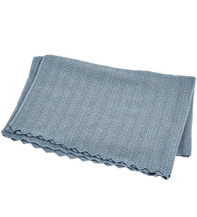 Smallstuff Babytæppe Uld 80x100 Cm Fishbone Blå