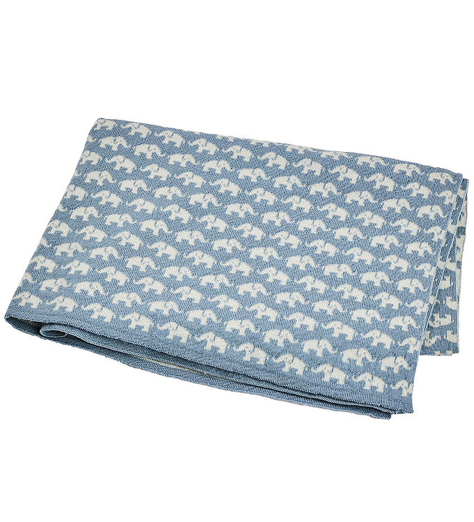Smallstuff Babytæppe Uld 80x100 Cm Elephants Blå