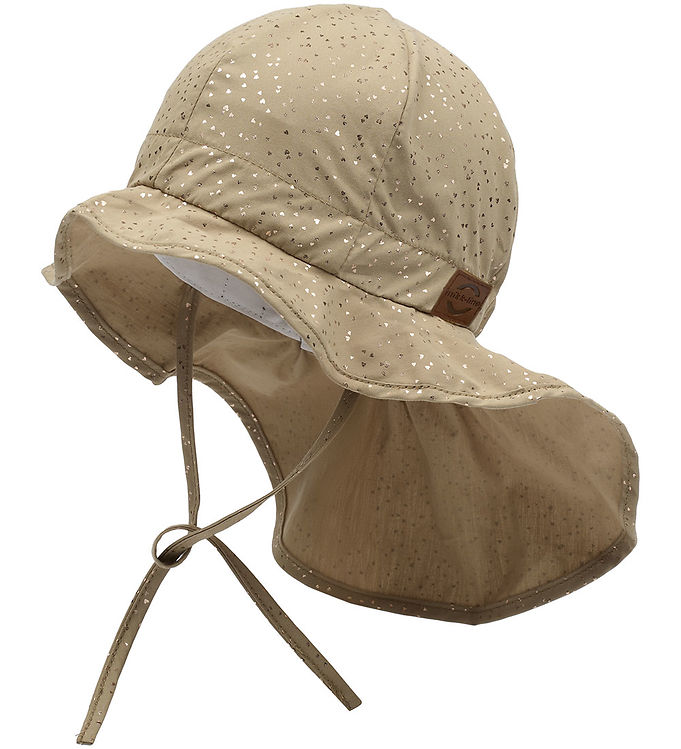 Mikk-Line Sommerhat – Long Neck – UV50+ – Kelp m. Hjerter
