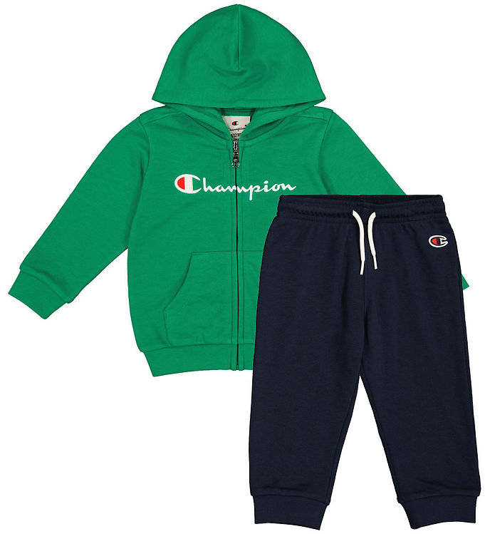 Champion Sweatsæt - Full Zip - Grøn/Navy