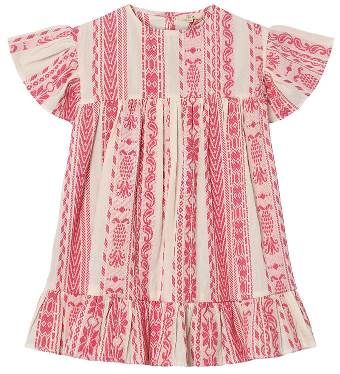 Fliink Kjole - Addie - Cloud Dancer Pink Stripe