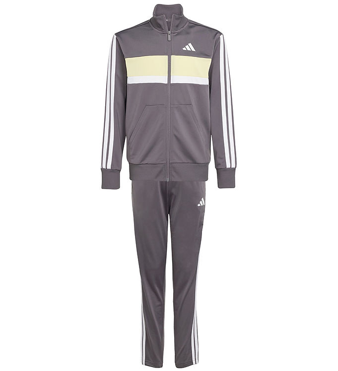 adidas Performance Sweatsæt - J 3S TIBERIO TS - GRESTR/WHITE/POW