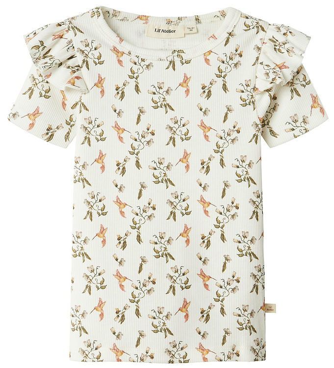 Lil Atelier T-shirt Nmflavo Coconut Milk/humming Bird