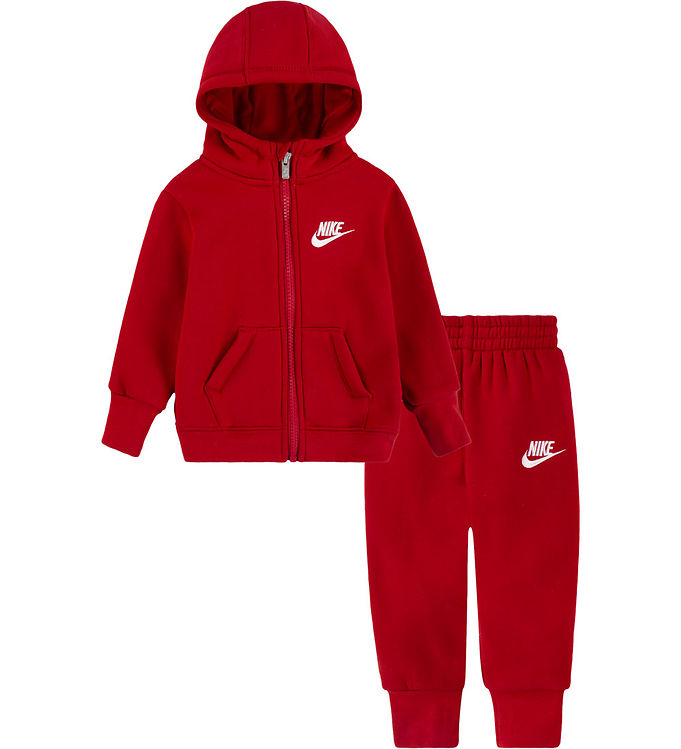 Nike Sweatsæt - Cardigan/Sweatpants - Gym Red