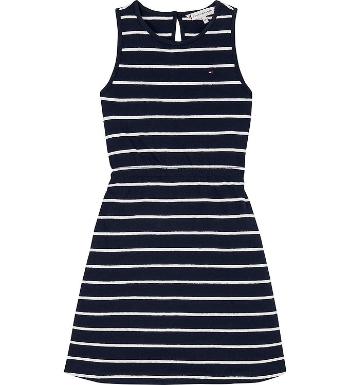 Tommy Hilfiger Kjole – Bomuld/Hør – Dark Night Navy Striped