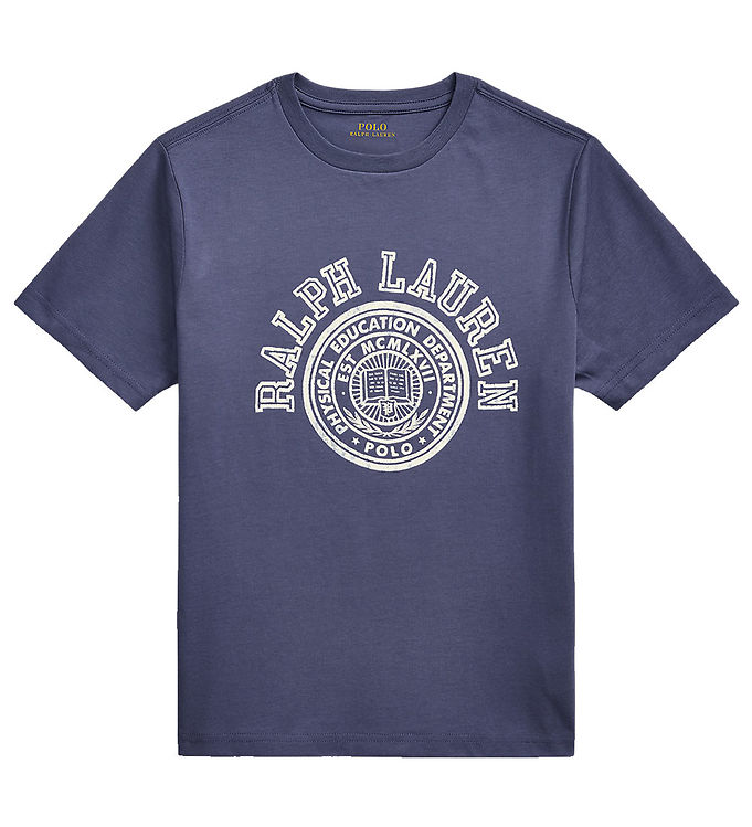 Polo Ralph Lauren T-shirt – Støvet Blå m. Print