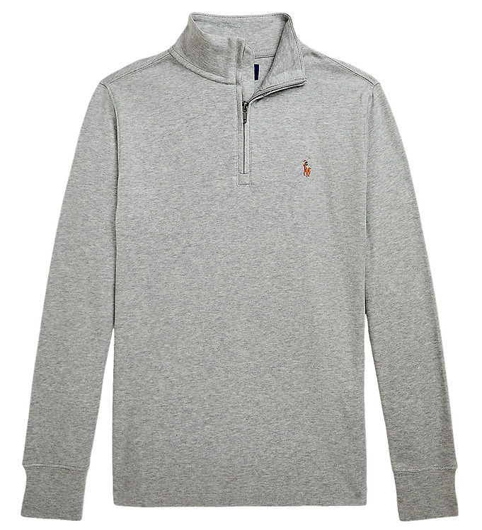 Polo Ralph Lauren Bluse m. Lynlås – Gråmeleret