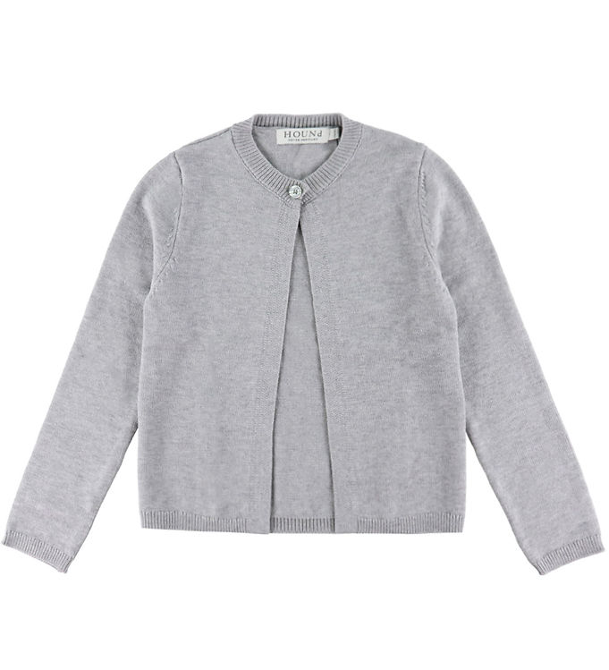 Hound Cardigan - Strik - One Button - Light Grey Melangé