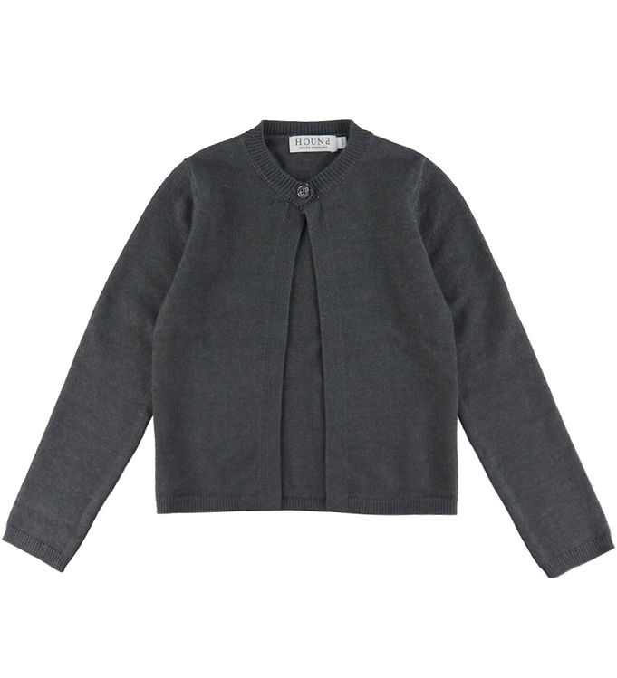Hound Cardigan - Strik - One Button - Dark Grey Melangé