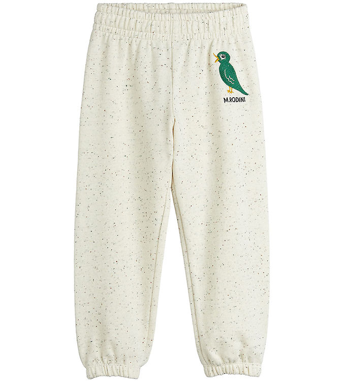 Mini Rodini Sweatpants – Crememeleret m. Fugl